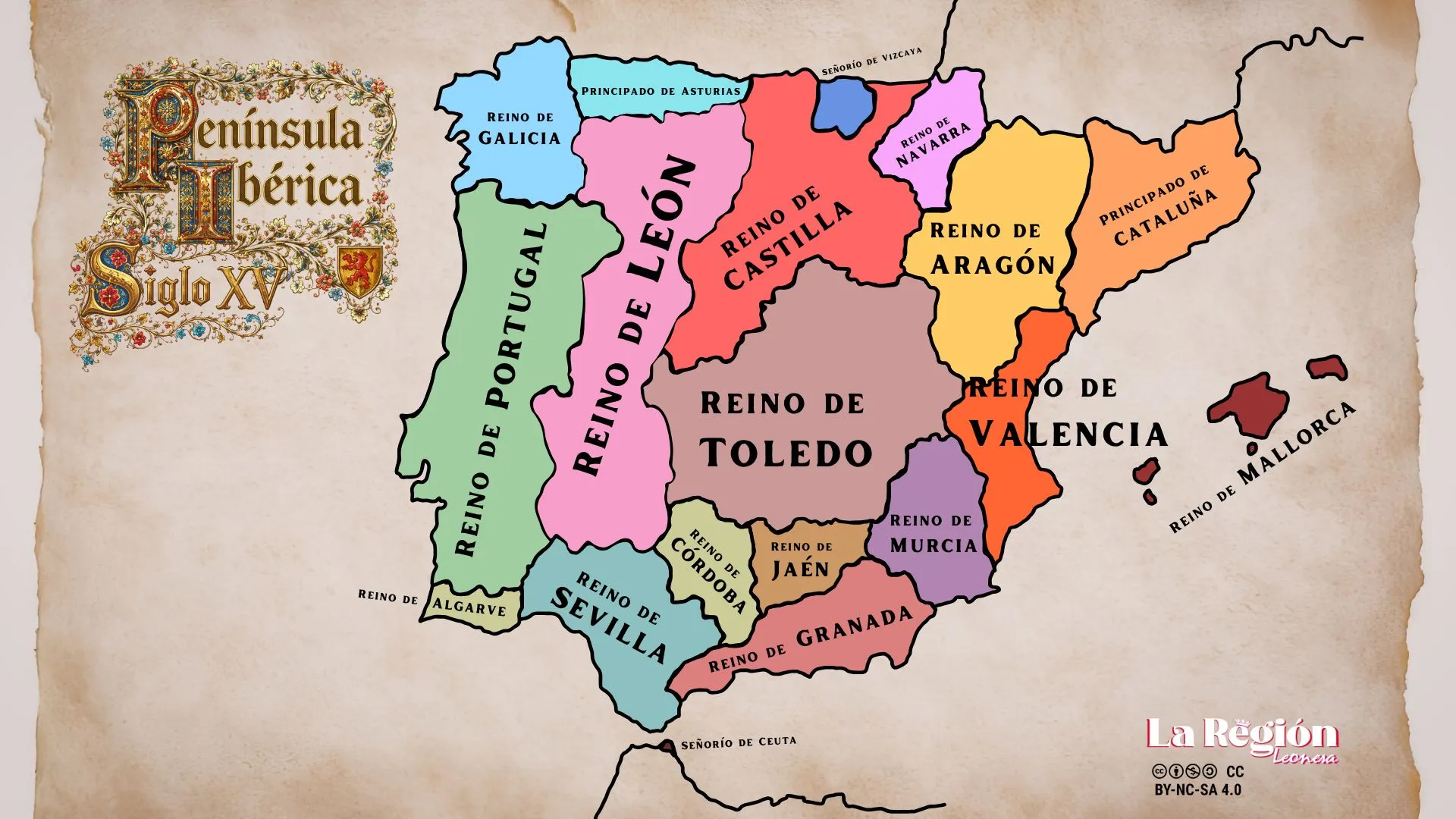 Mapa Iberia Siglo XV