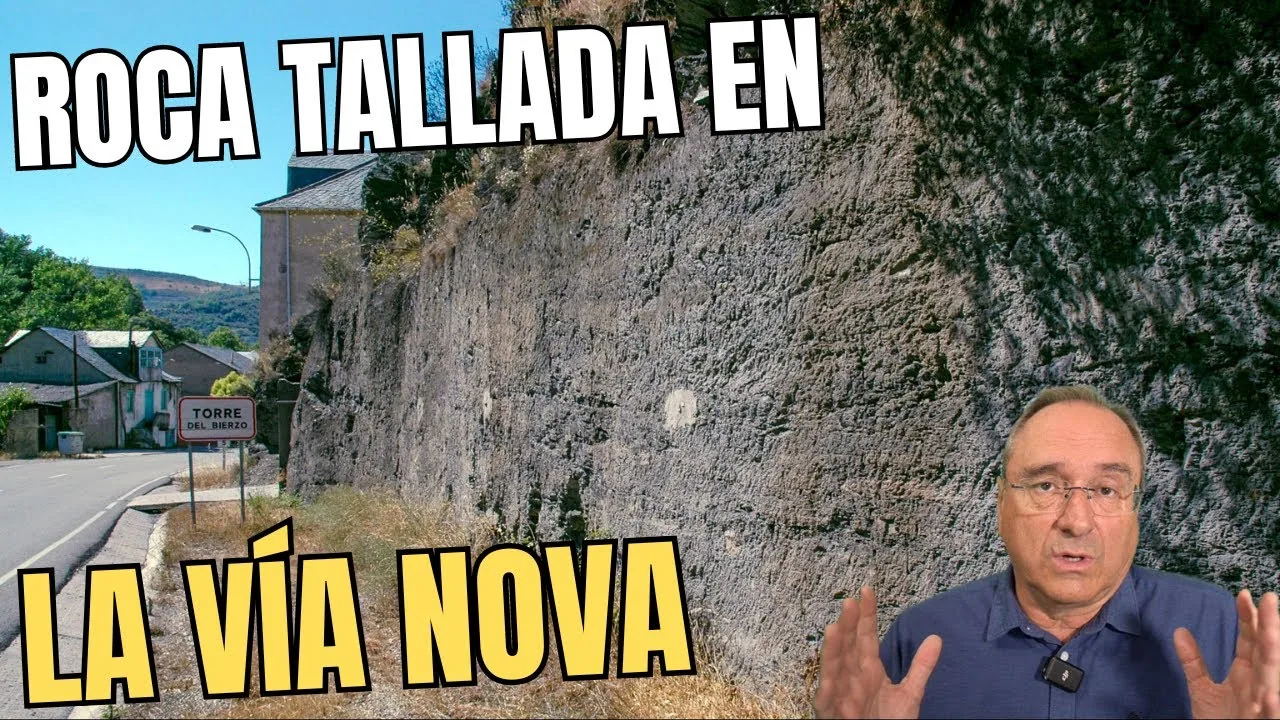 Roca tallada en la Vía Nova del Bierzo