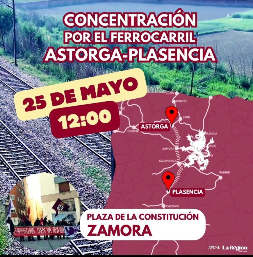 Concentración por el tren Astorga-Plasencia