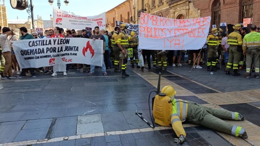 Más de mil personas respaldaron a los bomberos forestales en León