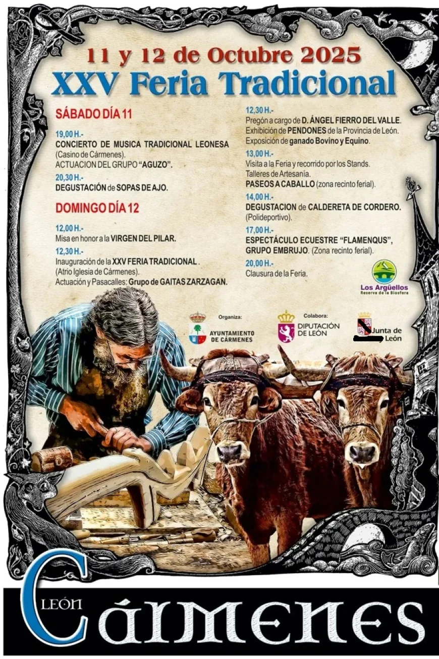 Cármenes celebra sus raíces con su XXV Feria Tradicional
