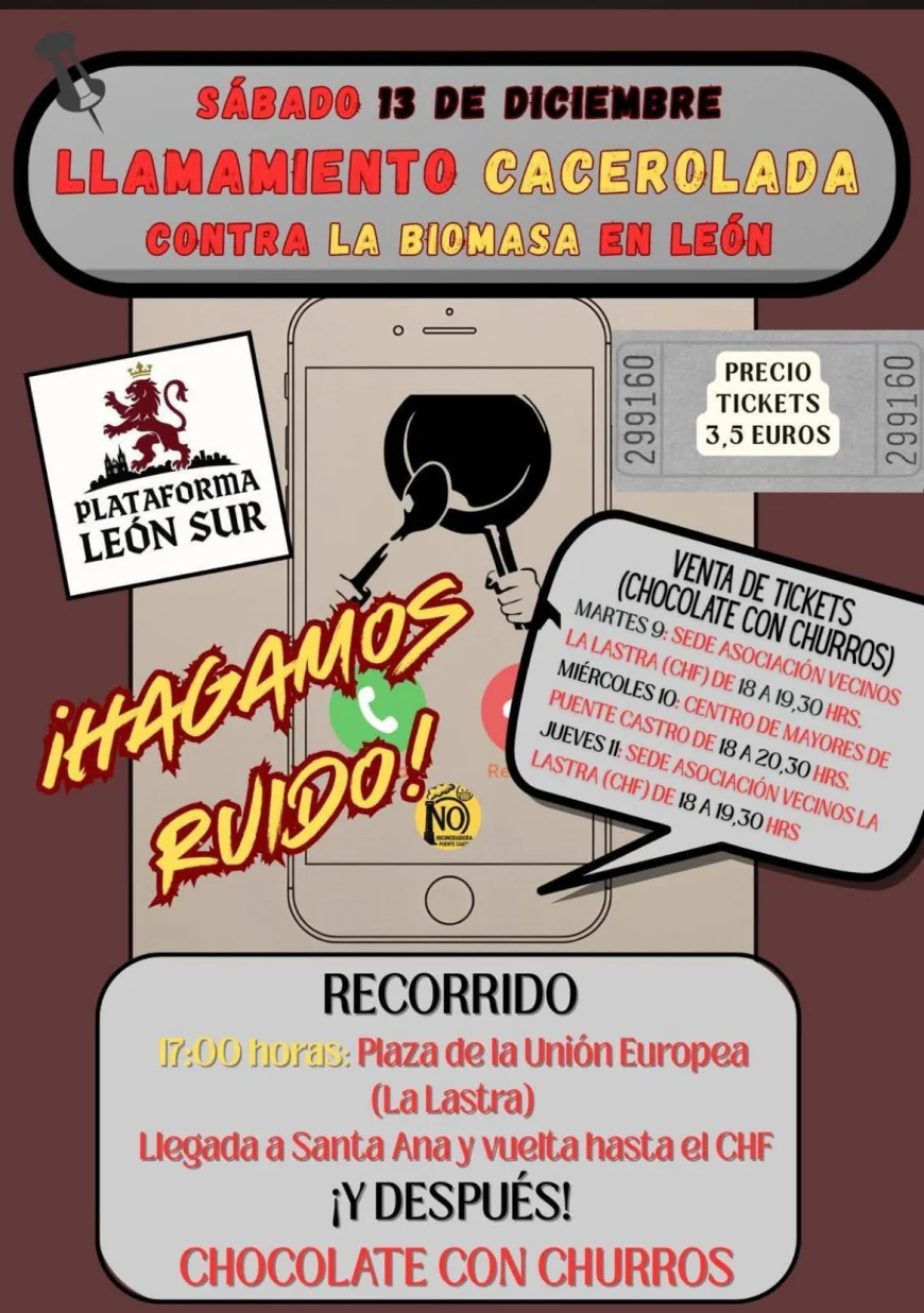 Cacerolada contra la macroplanta de Biomasa de León