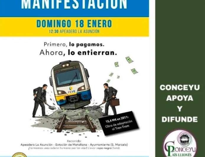 Las asociaciones Conceyu y Xuntanza  se unirán a la manifestación por la FEVE en León