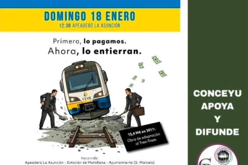 Las asociaciones Conceyu y Xuntanza  se unirán a la manifestación por la FEVE en León